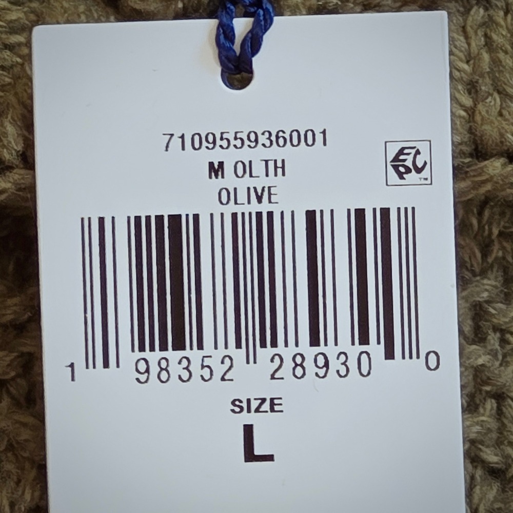 Polo Ralph Lauren Sweater Mens L Olive New Linen Cotton Blend Chunky Knit $398 - Picture 5 of 11
